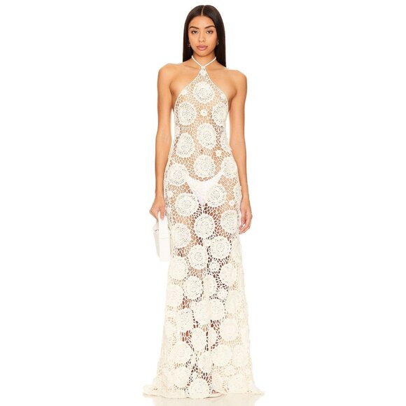 Tularosa Cream Crochet Maxi Dress - Picture 2 of 5